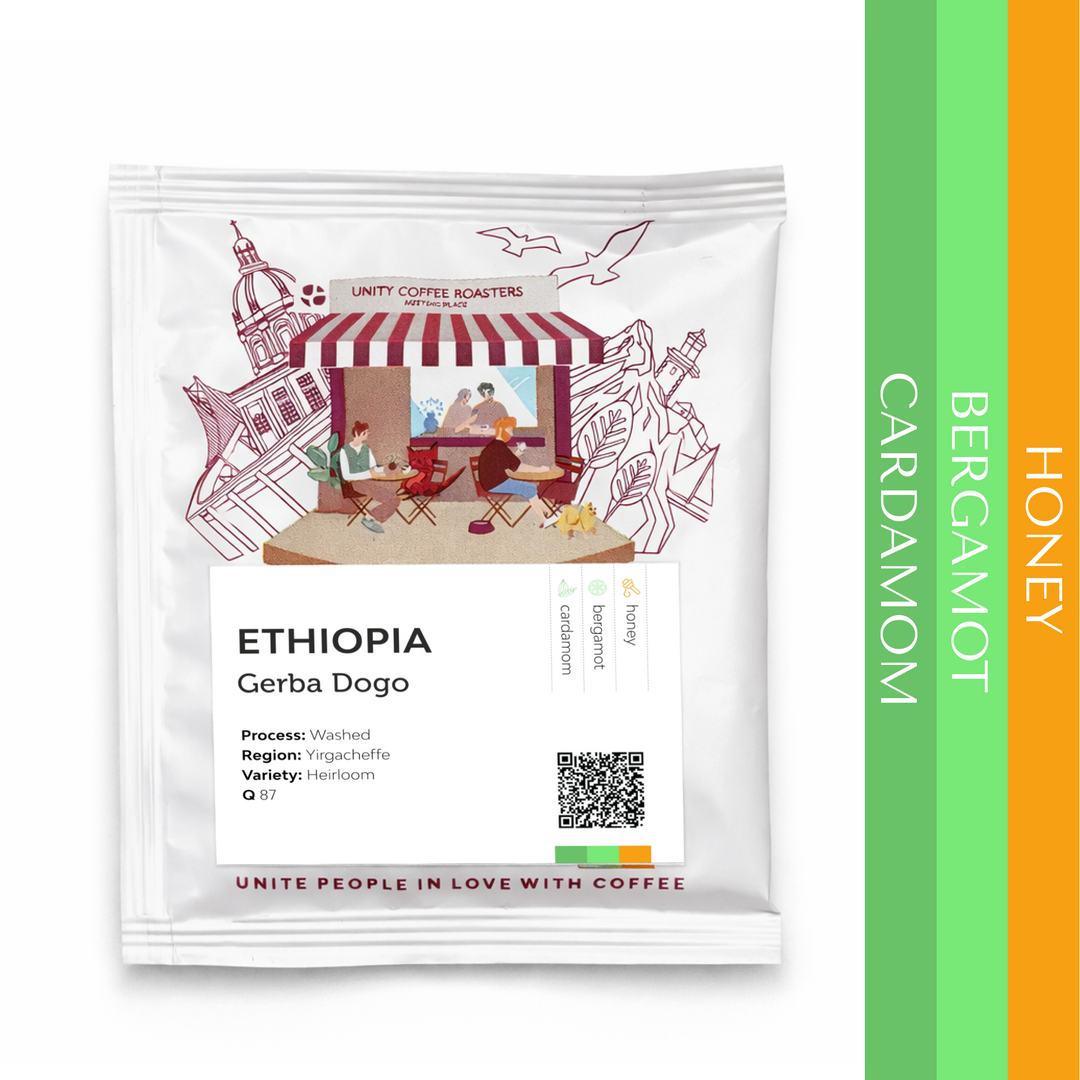 Gotejamento de café Etiópia Gerba Dogo