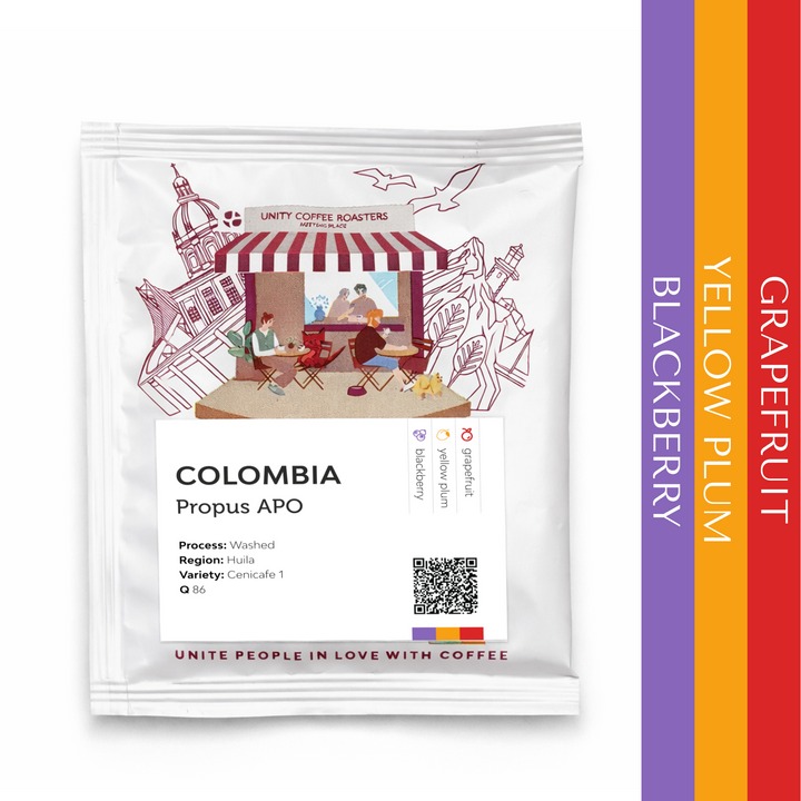 Café coado Colômbia Propus APO