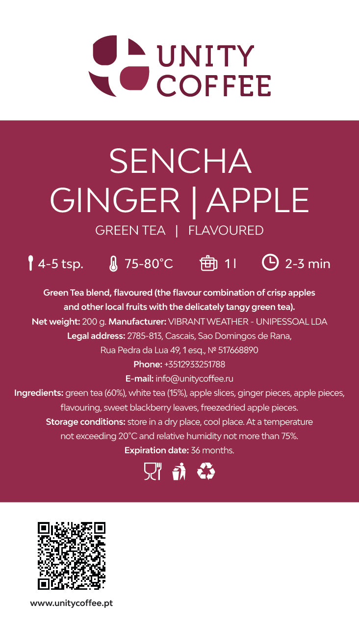 Sencha Gengibre/Maçã • Sabor Gengibre-Maçã